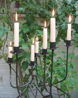 a custom built hand-made 7 candle candelabra by William Playford